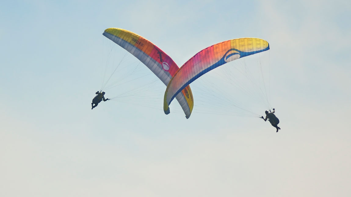 Some paragliding acrobatics