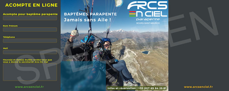 Image acompte de 30€ pour vol parapente