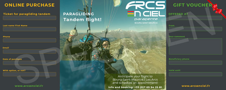 specimen paragliding baptism gift voucher