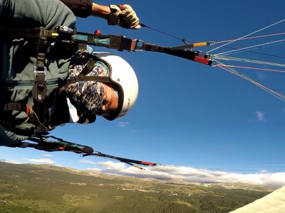 Adrenaline paragliding tandem flight Bourg Saint Maurice Les Arcs 
